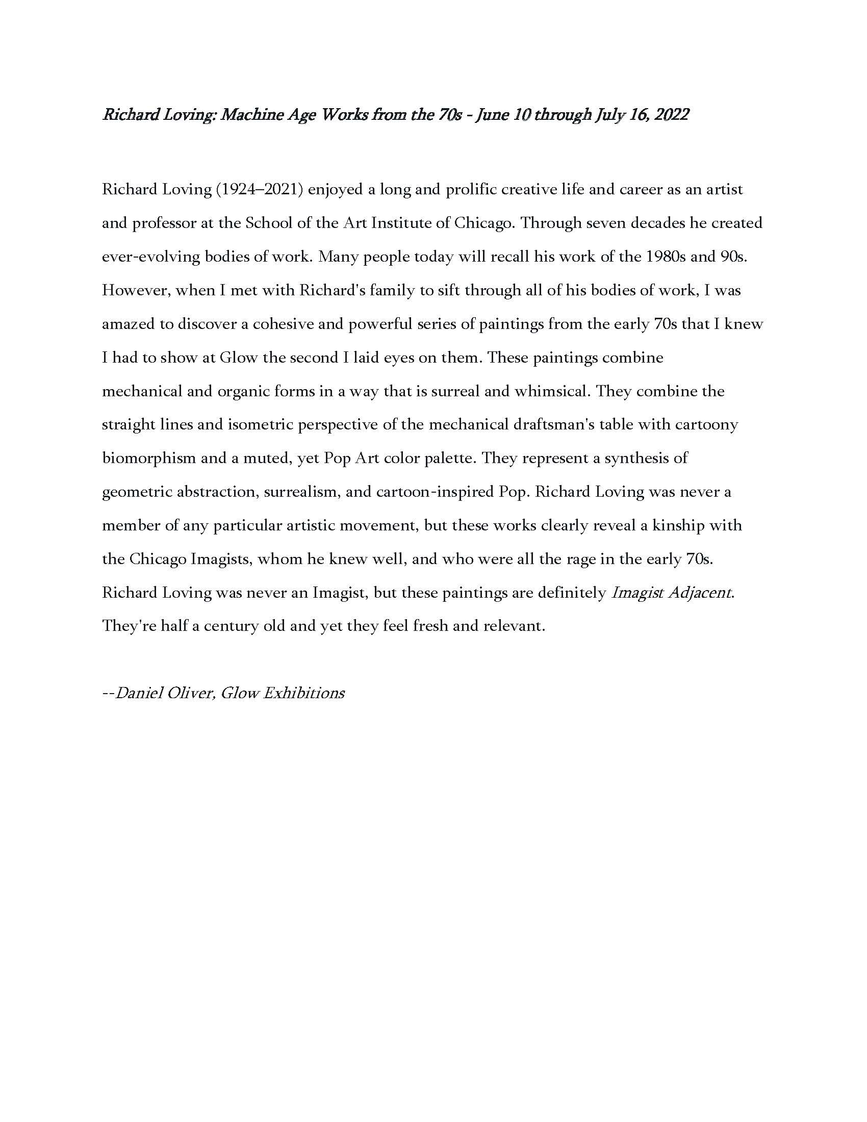 2022 Glow Exhibition Curator Statement